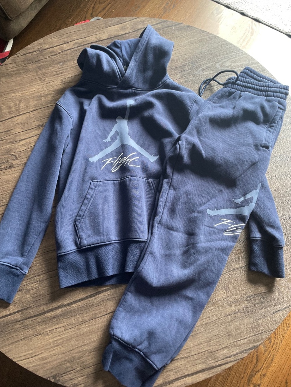 Boys Jordan Navy Sweatpants and Hoodie Set